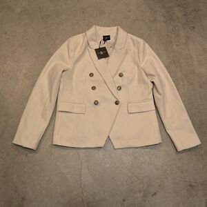 NWT Jules & Leopold Double Breasted Blazer Women's XL Cream Polyester